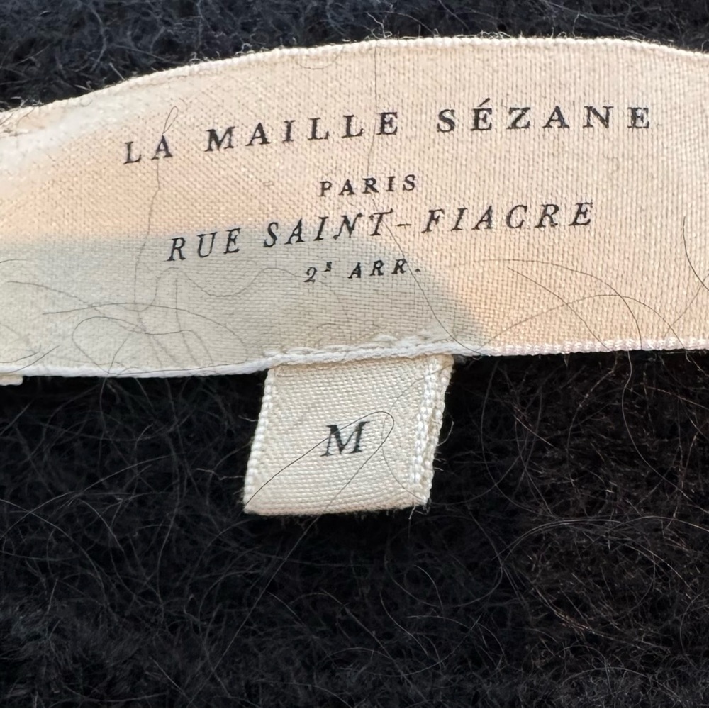 Sézane Black Crew Neck Sweater